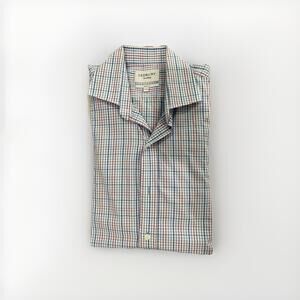 BEAUTIFUL LEDBURY MENS CASUAL BUTTON SHIRT 16.5 SLIM LARGE BLUE PURPLE VGC!